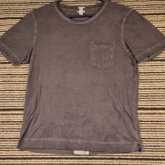 MASSIMO ALBA Italy Watercolor Grey Brown Cotton Pocket Mens Medium Shirt - Picture 1 of 9